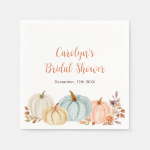 Rustic Pumpkin Floral Bridal Shower Napkin