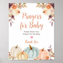 Rustic Pumpkin Floral Prayers for Baby Sign