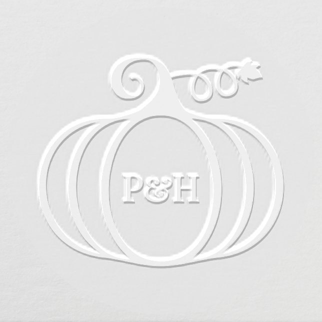 Rustic Pumpkin Frame 2 Initial Couple Monogram Embosser (Design)