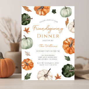 Rustic Pumpkin Friendsgiving Dinner Invitation