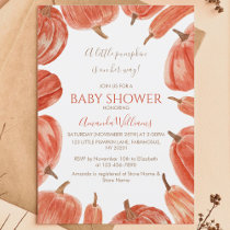 Rustic Pumpkin Girl Baby Shower  Invitation