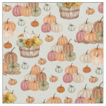 Rustic Pumpkin Harvest on Light Green Fabric