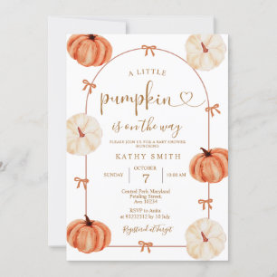 RUSTIC pumpkin is on the way Baby Shower Invitation