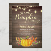 Rustic Pumpkin Mason Jar String Lights Baby Shower Invitation (Front/Back)