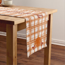 rustic pumpkin orange tartan motif