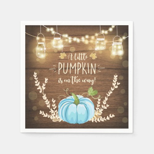 Rustic Pumpkin Paper Napkins Fall Wood Shower