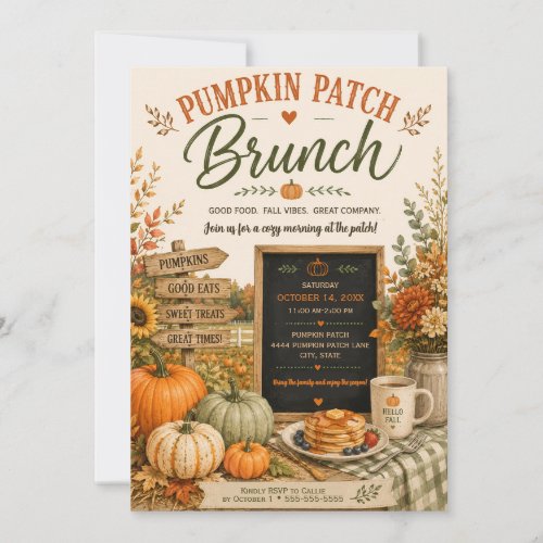 Rustic Pumpkin Patch Fall Autumn Party  Invitation