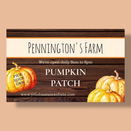 Rustic Pumpkin Patch Farm Business Banner