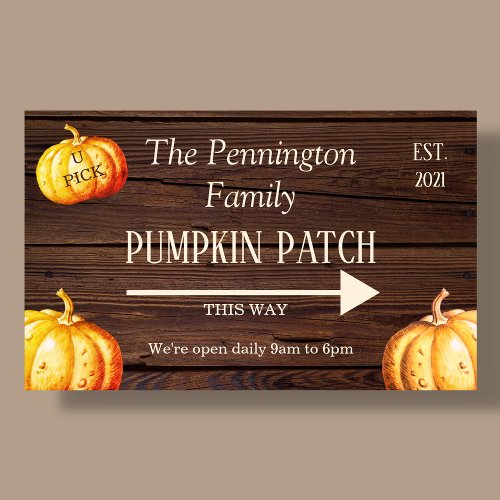 Rustic Pumpkin Patch Farm Business Banner