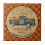 Rustic Pumpkin Patch Farm Vintage Truck Fall Plaid Ceramic Tile