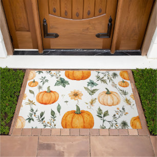 Rustic Pumpkin Pattern Doormat