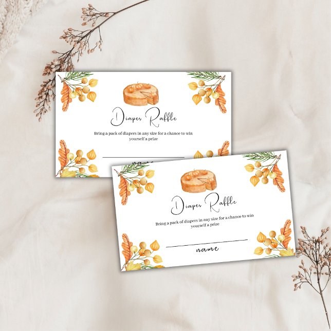 Rustic Pumpkin Pie Fall Diaper Raffle Baby Shower Enclosure Card (Rustic Pumpkin Pie Fall Diaper Raffle Baby Shower Enclosure Card)