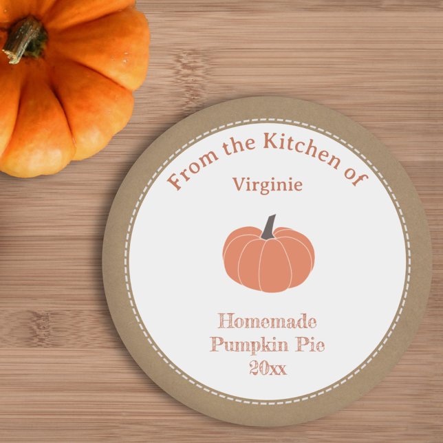 Rustic Pumpkin Pie Label Sticker (Rustic Pumpkin Pie Label Sticker)