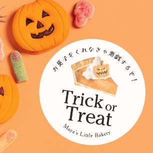 Rustic Pumpkin Pie Trick or Treat Halloween Classic Round Sticker