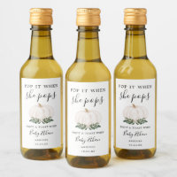 Rustic Pumpkin Pop It When She Pops Baby Shower Wine Label