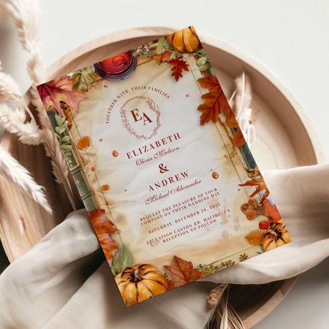Rustic Pumpkin Spice Autumn Wedding Invitation (Creator Uploaded)