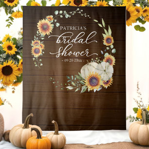 Rustic Pumpkin Sunflower Bridal Shower Backdrop