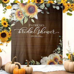 Rustic Pumpkin Sunflower Bridal Shower Backdrop