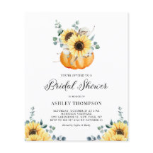 Rustic Pumpkin Sunflower Bridal Shower Invitation