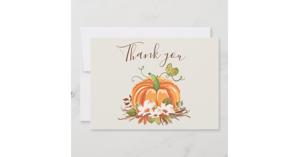 Fall Pumpkin Thank You Card