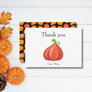 Rustic Pumpkin Thanksgiving Cozy Thank You Card