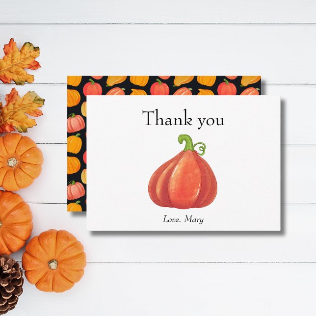 Rustic Pumpkin Thanksgiving Cozy Thank You Card (Creator Uploaded)