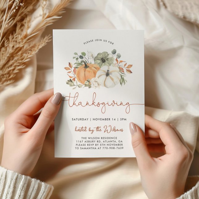Rustic Pumpkin Thanksgiving Dinner Invitation (Creator Uploaded)