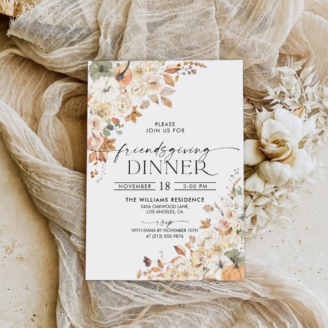 Rustic Pumpkin Thanksgiving Dinner Invitation (Creator Uploaded)