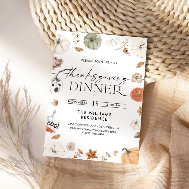 Rustic Pumpkin Thanksgiving Dinner Invitation (Creator Uploaded)