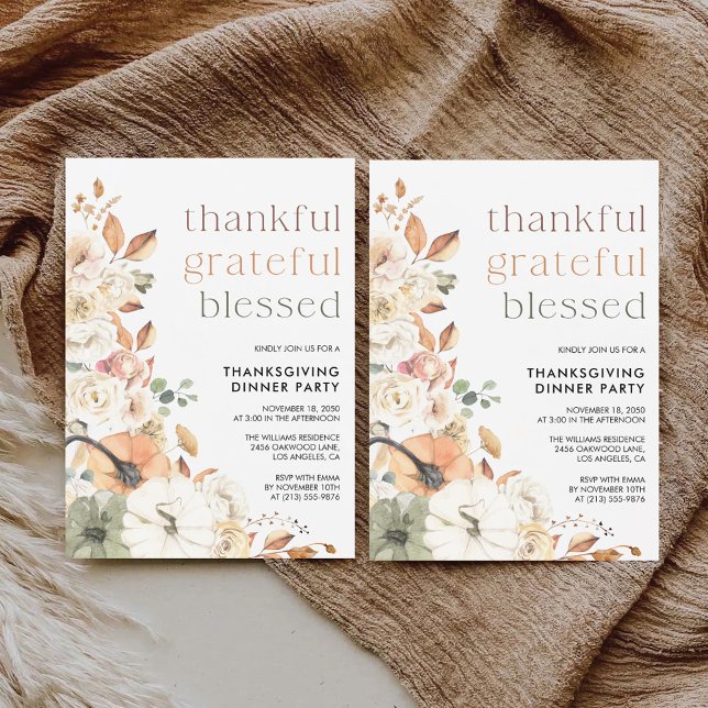 Rustic Pumpkin Thanksgiving Dinner Invitation (Creator Uploaded)