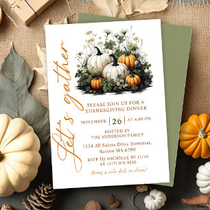 Rustic Pumpkin Thanksgiving Dinner Invitation