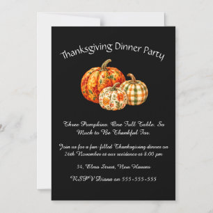 Rustic Pumpkin Thanksgiving Dinner Invitation Card