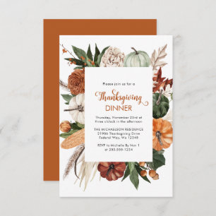 Rustic Pumpkin Thanksgiving Dinner Note Card