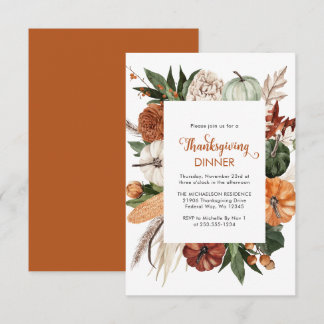 Rustic Pumpkin Thanksgiving Dinner Note Card
