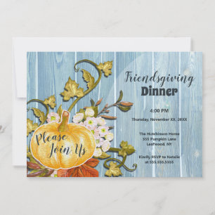 Rustic Pumpkin Thanksgiving Friendsgiving Invitation