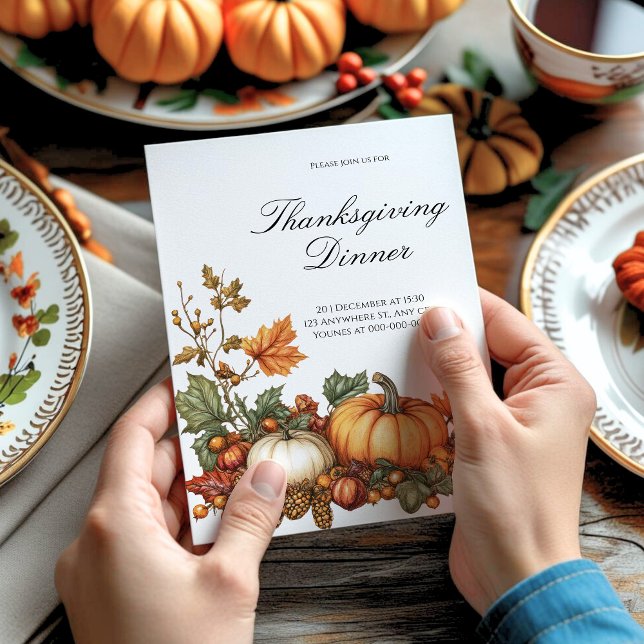 Rustic pumpkin Thanksgiving Party  Invitation (Creator Uploaded)