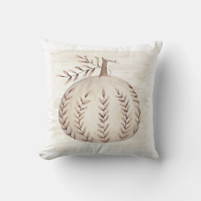 Rustic Pumpkin Throw Pillow (Front)