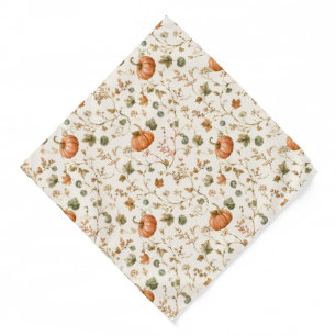 Rustic Pumpkin Vine Watercolor Wedding Bandana