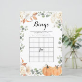 Rustic pumpkin Watercolor Bingo Game (Standing Front)