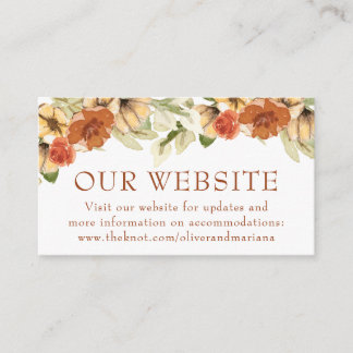 Rustic Pumpkin Wedding Website Enclosure Card