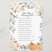 Rustic pumpkin Who Knows Mommy Best Game (Front/Back)