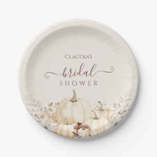 Rustic Pumpkins and Flowers Fall Bridal Shower  Paper Plates