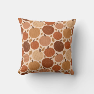 Rustic Pumpkins and Plaid Fall Throw Pillow