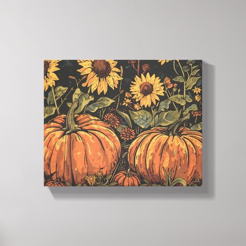 Rustic Pumpkins and Sunflowers Fall Art Print