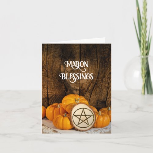 Rustic Pumpkins Autumn Equinox Mabon Blessings Card