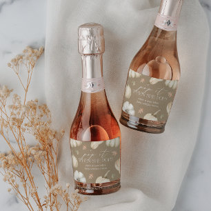Rustic Pumpkins Baby Shower Sparkling Wine Label