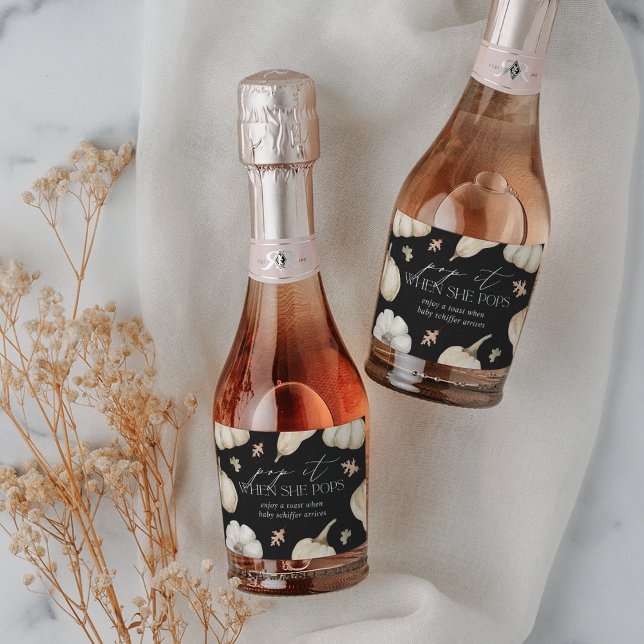 Rustic Pumpkins Baby Shower Sparkling Wine Label (Creator Uploaded)