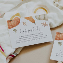 Rustic Pumpkins Fall Baby Shower Book Request Enclosure Card