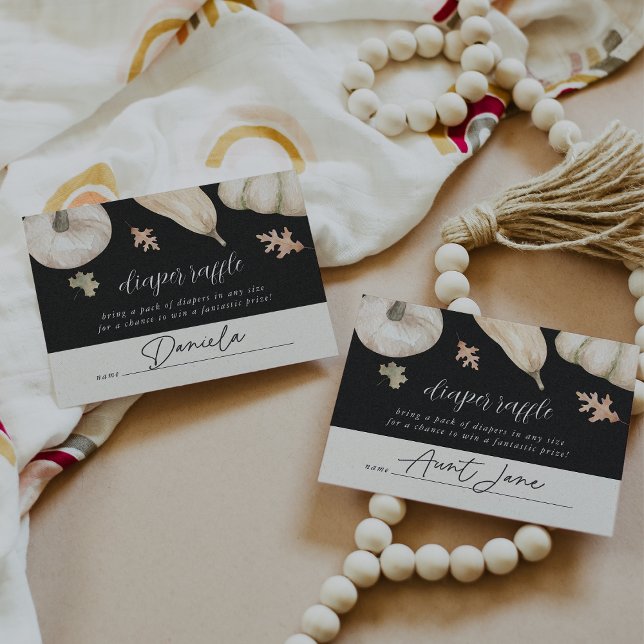 Rustic Pumpkins Fall Baby Shower Diaper Raffle Enclosure Card (Creator Uploaded)