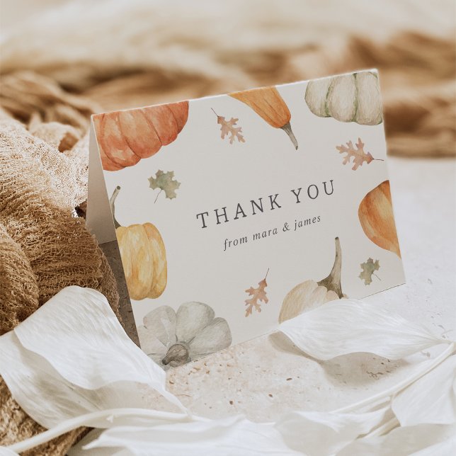 Rustic Pumpkins Fall Baby Shower Letterpress Thank You Card (Creator Uploaded)